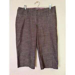 Studio Y Cropped Wide‎ Leg Pants Womens 7/8 Capris Preppy brown